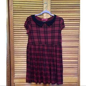 Boohoo Maroon Plaid Dress size XL